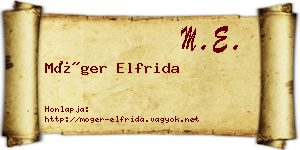 Móger Elfrida névjegykártya
